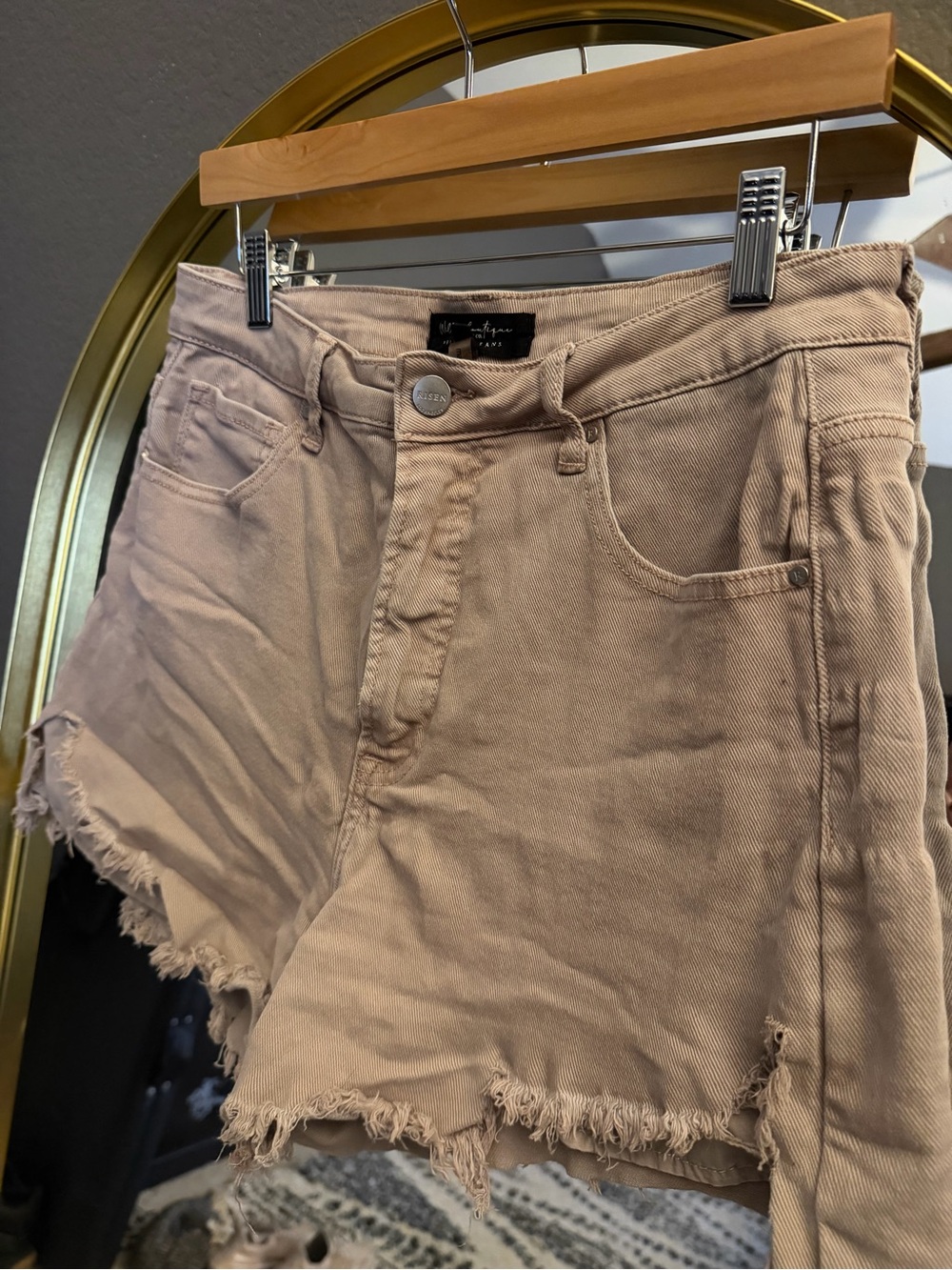 Risen women’s High-Rise lavender Jean shorts